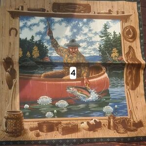 Rustic Fishing Scene Throw Pillow